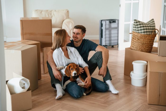 a family getting ready to move